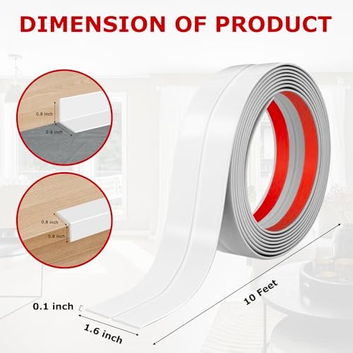 LSGCQ Flexible Wall Corner Protector Moulding Trim Peel and Stick Wall Corner Guards Edge Protector Self Adhesive Molding Trim Strip for Edge Ceiling (White, 1.6 in x 10 Ft) - Image 4