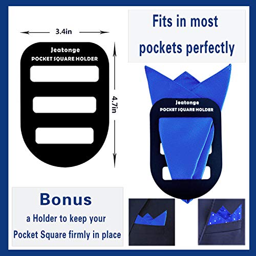 Jeatonge 40 Pack 8.5x8.5 inch Pocket Squares for Men Men's Handkerchief Mens Pocket Squares Set Assorted Colors with a Holder - Image 3