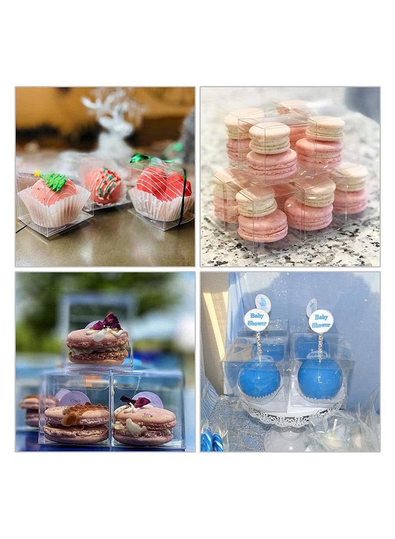 14x14x20 سنتيمتر فيلم مغطاة مكعب واضح الزفاف لصالح صناديق بولي كلوريد الفينيل شفافة مكعب علب هدايا للحلوى الشوكولاته 12 قطعة - Image 5