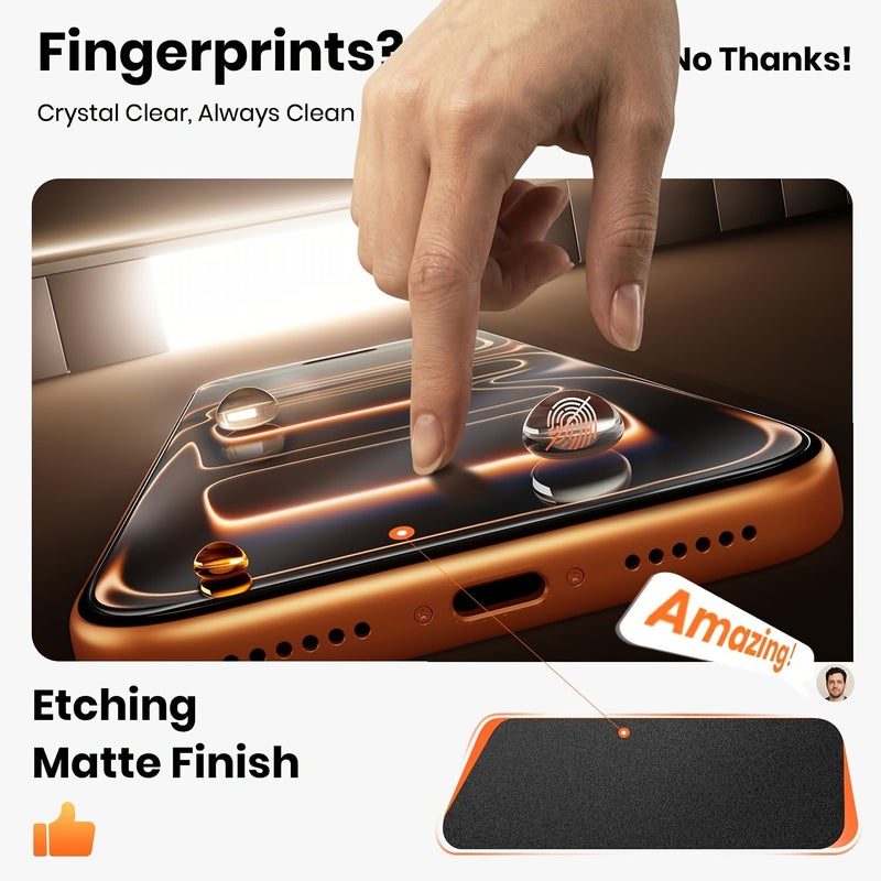 Matte Privacy Screen 2 Pack Tempered Glass Screen Protector for iPhone 11 Pro Max 9H Hardness Frosted Anti Spy Shockproof Anti Fingerprint Anti Scratch - Image 3