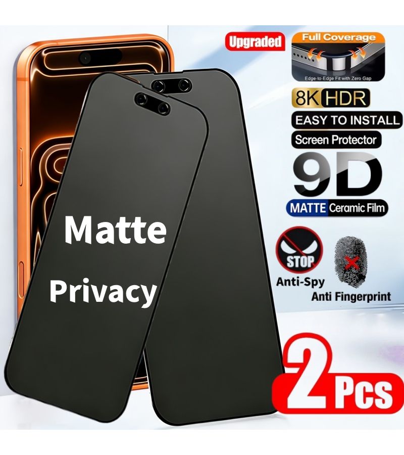 Matte Privacy Screen 2 Pack Tempered Glass Screen Protector for iPhone 11 Pro Max 9H Hardness Frosted Anti Spy Shockproof Anti Fingerprint Anti Scratch - Image 1