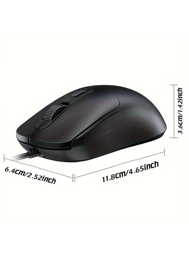 Black Wired Gaming Mouse With Anti Slip Scroll Wheel And Smooth Grip - Image 3