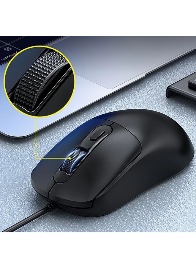 Black Wired Gaming Mouse With Anti Slip Scroll Wheel And Smooth Grip - Image 4