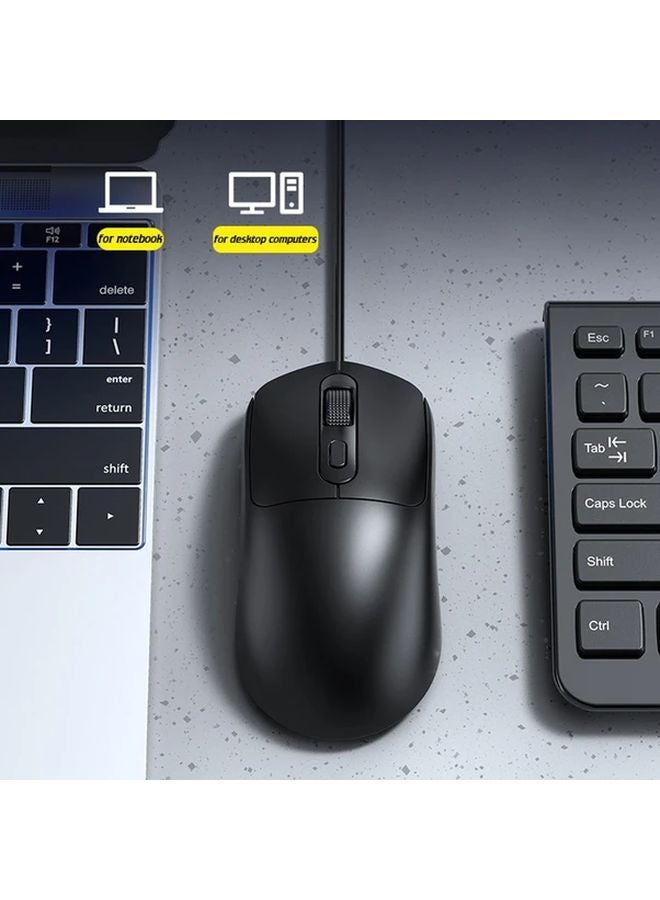 Black Wired Gaming Mouse With Anti Slip Scroll Wheel And Smooth Grip - Image 2