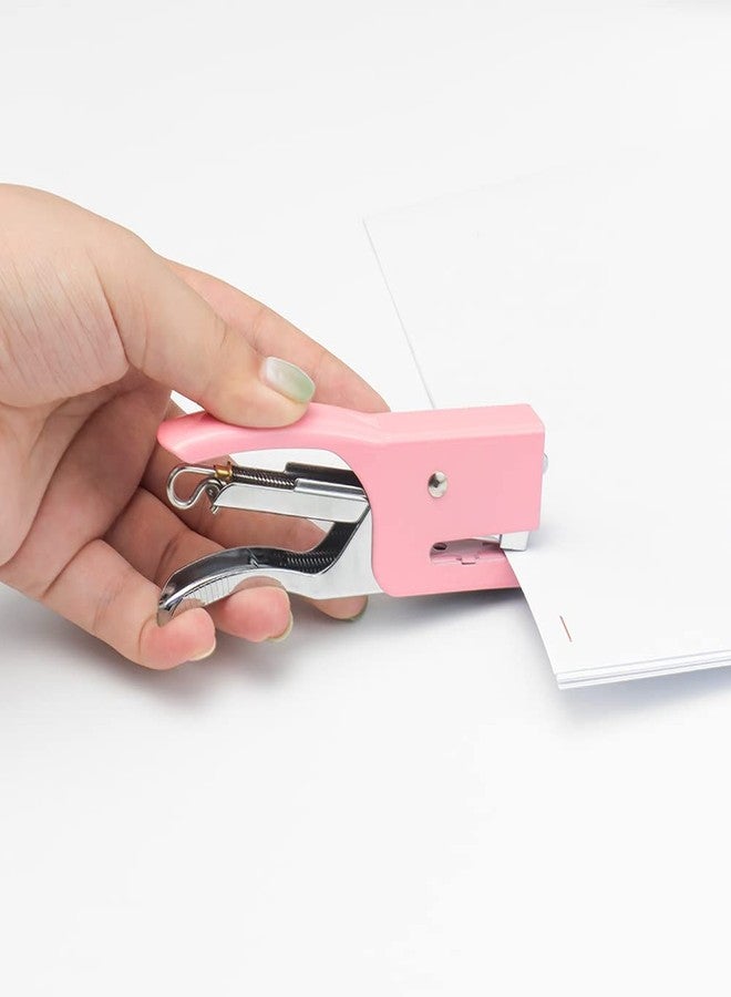 XiowDow Tiny Stapler with Mini Staples Pink Plier Stapler with 1000pcs Rose Gold No.10 Staples Mini Manual Metal Hand Held Staplers for Crafting Desk Desktop Office Supplies Stapling - Image 5