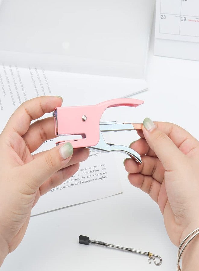 XiowDow Tiny Stapler with Mini Staples Pink Plier Stapler with 1000pcs Rose Gold No.10 Staples Mini Manual Metal Hand Held Staplers for Crafting Desk Desktop Office Supplies Stapling - Image 4