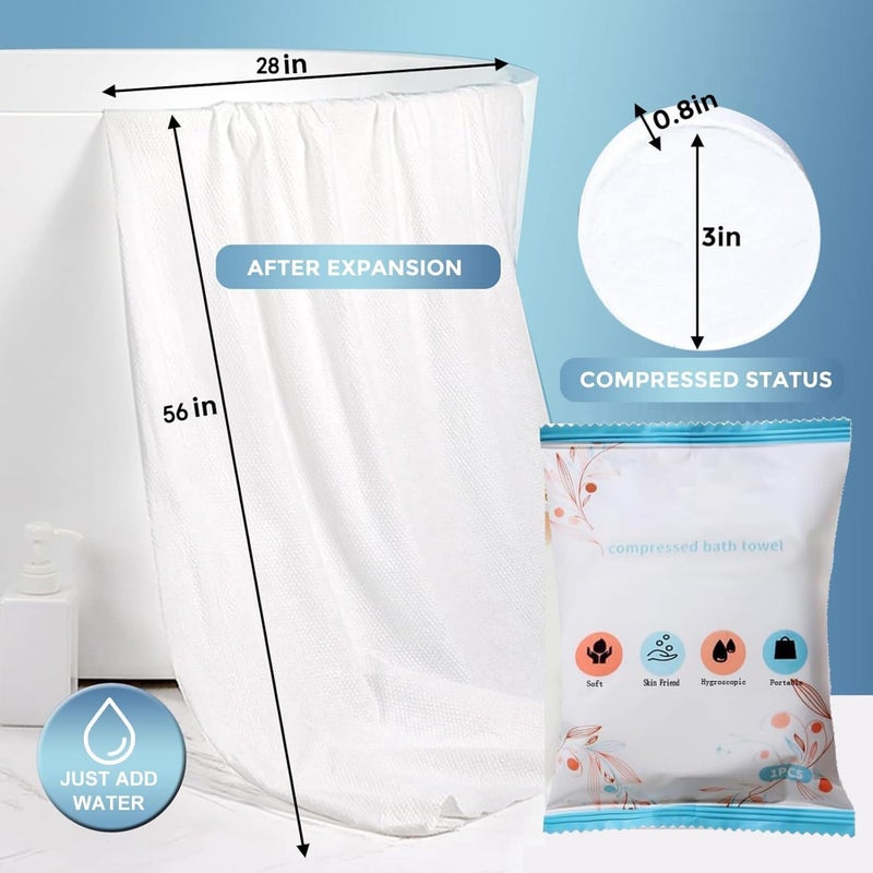 VIVUE Cotton Towel Tablets | 4 PCS Magic Expand Large Compressed Towel 70 * 140 Cm Disposable Cotton Bath Towels Portable Light and Reusable Suitable for Hiking Camping Beach Swimming and Traveling - Image 4