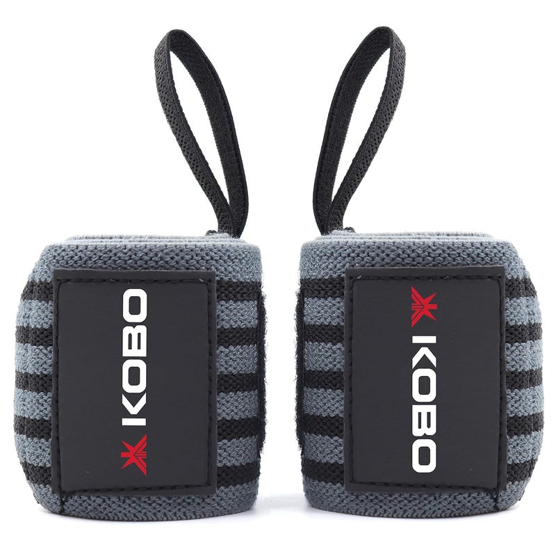 Camouflage Grey Wrist Wraps with Thumb Loop - Professional Wrist Support Braces for Men & Women - Weight Lifting Cross Fitnesspowerliftingstrength Training