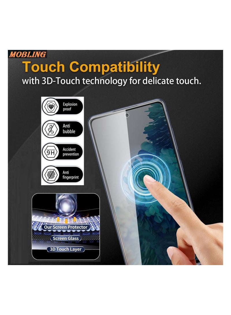 Full Coverage Glass Screen Protector for Samsung Galaxy M51 / M52 / M62 / F62 / A71 / Samsung Galaxy S10 Lite / Samsung Galaxy Note 10 Lite - Xiaomi Redmi Note 9s / Xiaomi Poco X3 / Poco X3 Pro - Black Frame by M7molge  - Image 5