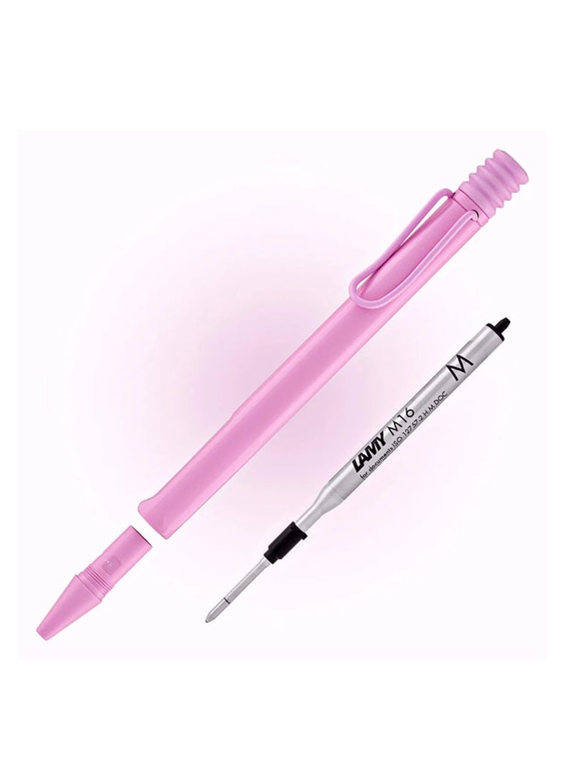 LAMY قلم حبر جاف سفاري طرف متوسط حبر أسود برميل وردي فاتح - Image 4