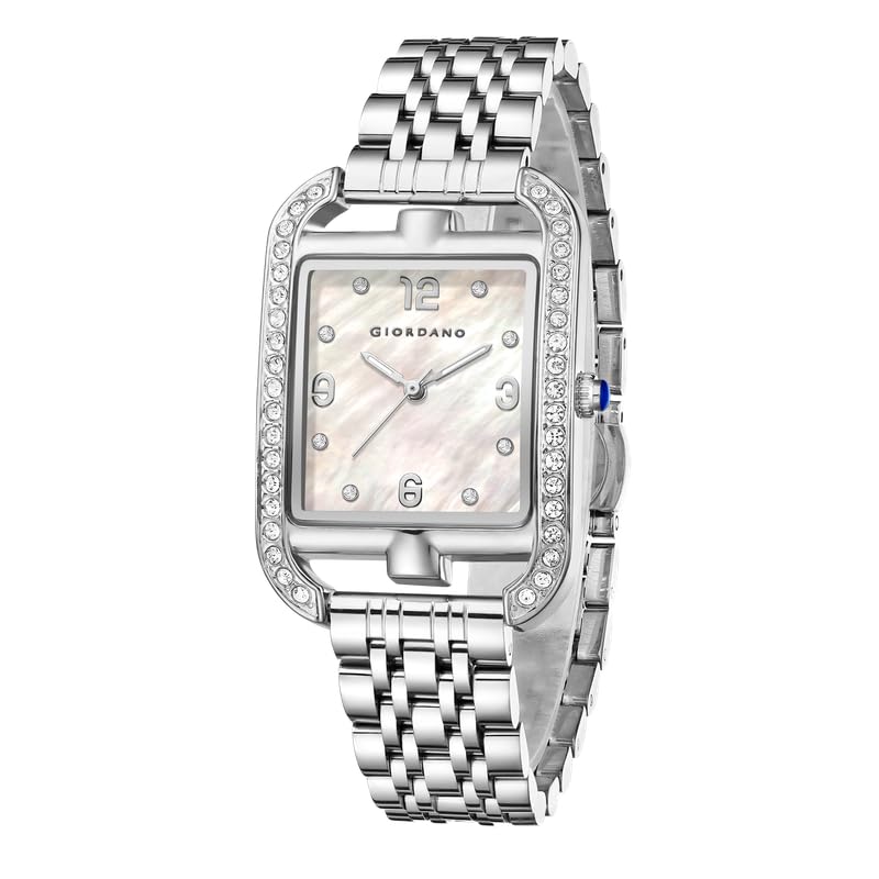 Giordano Analog Watch for Women– Stylish Dial with Crystal Accents, Metal Strap, Quartz Movement – Elegant Accessory for Special Occasions - GZ-60108 - Image 1