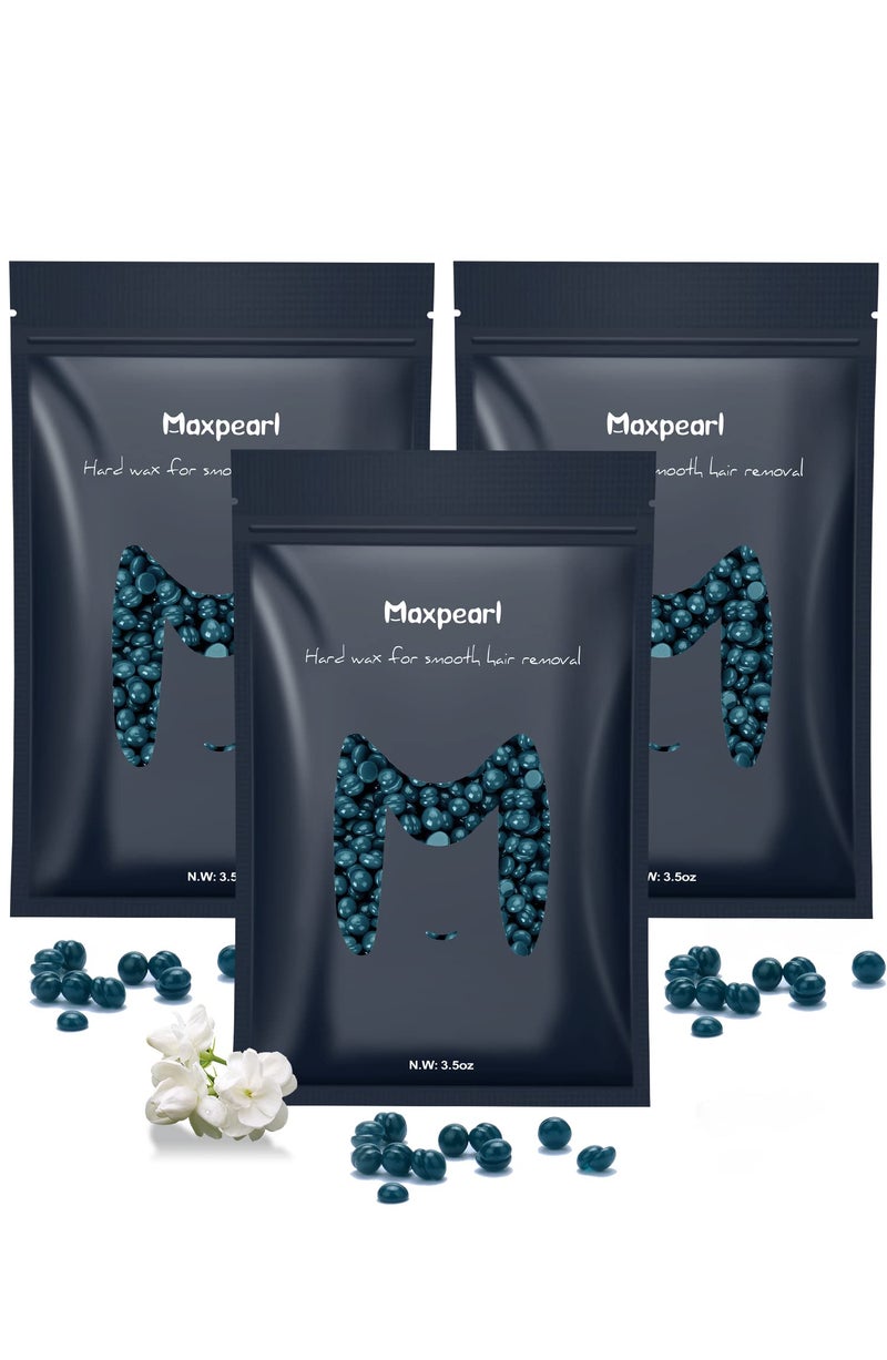 Maxpearl Hard Wax Beads, 300g Hair Removal Wax Beans for Brazilian Bikini, Face, Eyebrows, Underarms, Arms, Chest, Back, Legs, Pack of 3 - Image 1