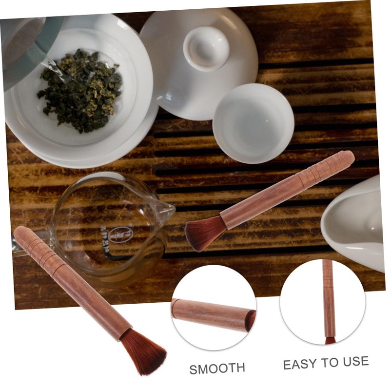 Natural Bristle Teapot Cleaning Brush With Wooden Handle For Gongfu Tea Tools - Image 2