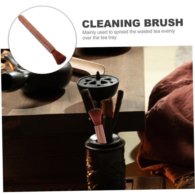 Natural Bristle Teapot Cleaning Brush With Wooden Handle For Gongfu Tea Tools - Image 5
