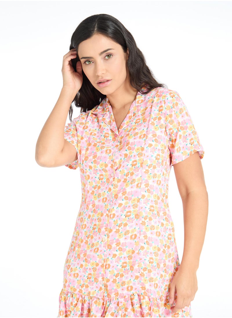 The Label Life Pink Floral Ruffle Mini Dress  - Image 5