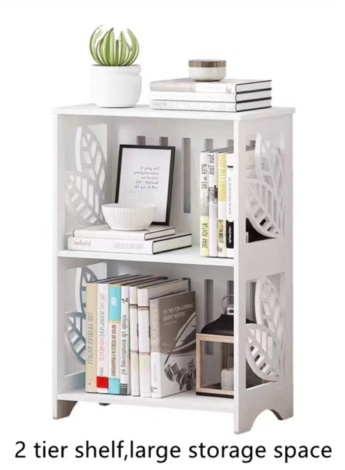 Kutis 2-Tier Storage Bookshelf Storage Organizer White 60x40x24 Centimeter - Image 2