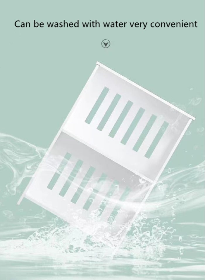 Kutis 2-Tier Storage Bookshelf Storage Organizer White 60x40x24 Centimeter - Image 4