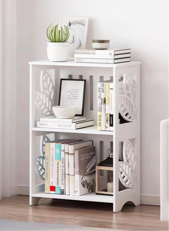 Kutis 2-Tier Storage Bookshelf Storage Organizer White 60x40x24 Centimeter - Image 1
