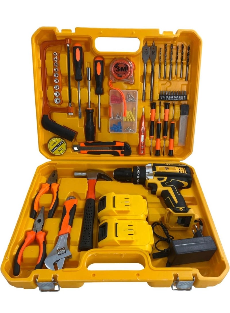 21V Cordless Drill With Multi-Functional Hardware Tool Kit Set  - Image 1