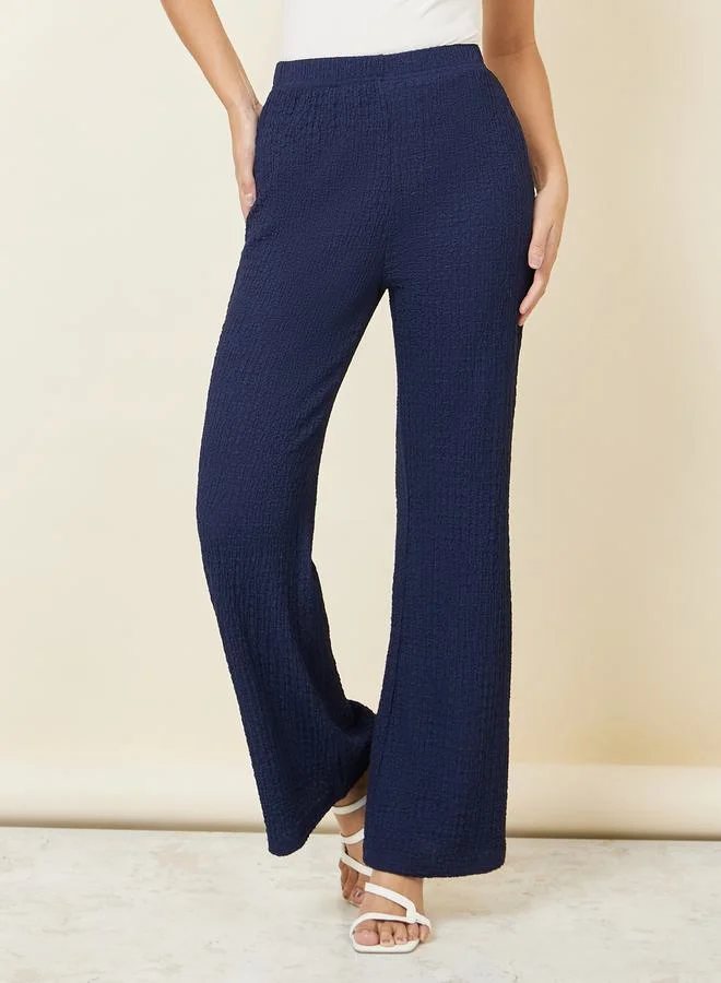 Styli High Rise Flared Fit Textured Legging