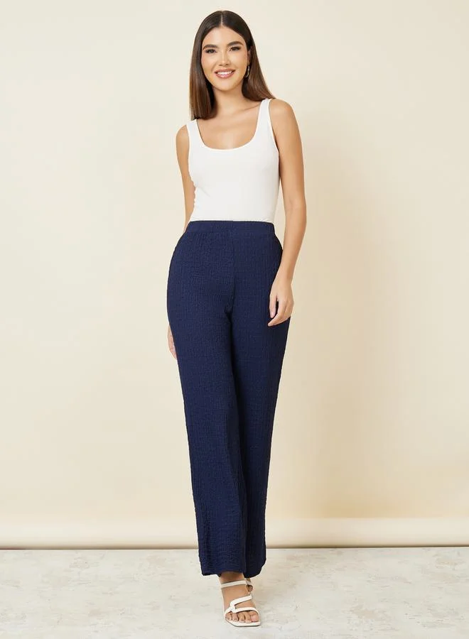 Styli High Rise Flared Fit Textured Legging