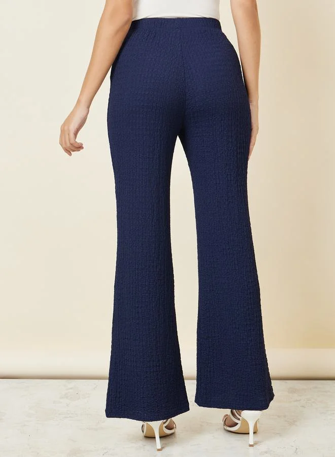 Styli High Rise Flared Fit Textured Legging