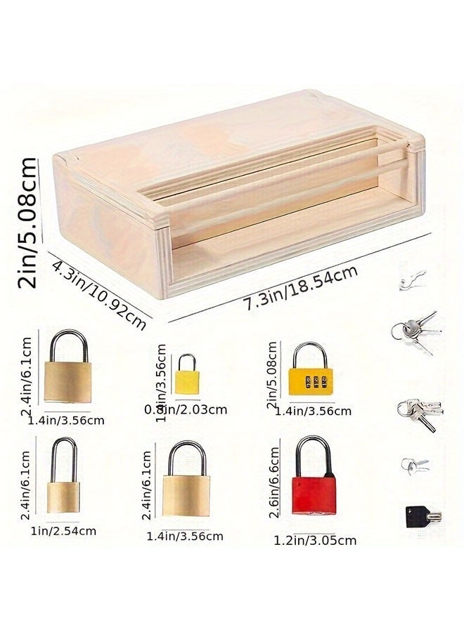 Wooden Lock And Key Toy Set Box Educational Locks Keys For Development Problem Solving Skills Suitable 3+ Years Old Gift - Image 2