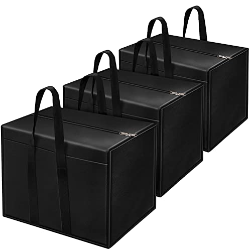 RYLAN 3 Pack Nylon 85 L Moisture Proof Multi-Purpose Storage Bag/Clothing Storage Organiser/Toy Storage/Stationery Paper Storage Bag with Zipper Closure & Strong Handle (57x36.8x40.5 cm) - Image 1