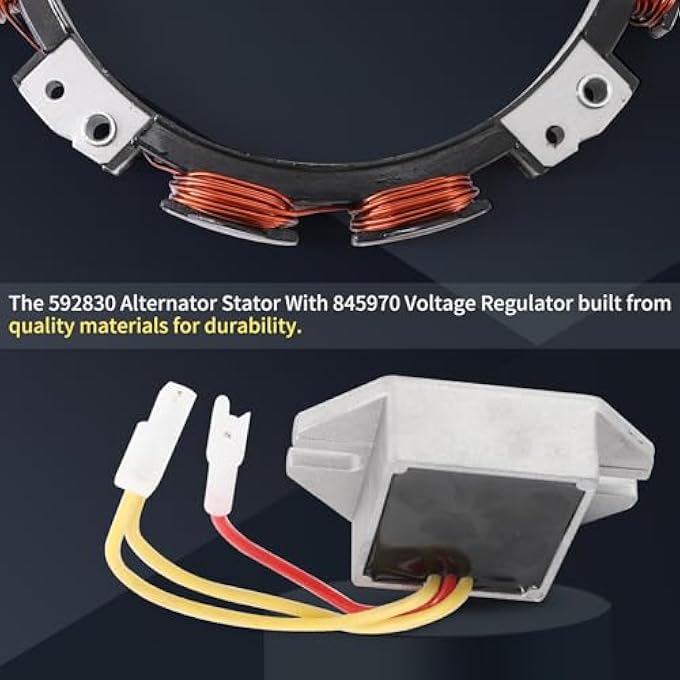 Tektall 592830 Alternator Stator Fit for BS 10-16 Amp,Repacle 394890 393374 691185 696458 691064 S2546 S1742 SST18 X330 Z225 Z245 Z425 Z435 Z445 Z465 Lawn Mower with 845907 Voltage Regulator - Image 4