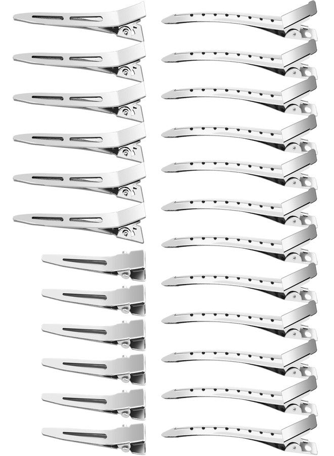 PHSZZ 65Pcs Duck Billed Hair Clips for Styling Sectioning, Metal Silver Alligator Hair Clips for Women, 3 Sizes Long Hair Clip for Roller, Pin Curl Loc Clips for Retwist, Salon, Barber, Bows DIY - Image 1