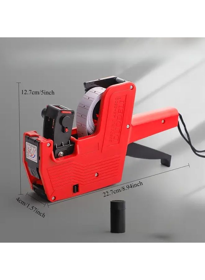 Classic Style Red Portable Price Tag Printer For Office Retail Store Supermarket Durable Plastic Shell No Power Required - Image 5