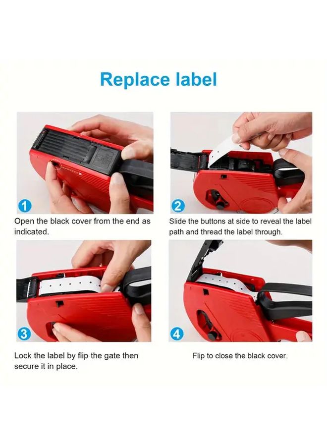 Classic Style Red Portable Price Tag Printer For Office Retail Store Supermarket Durable Plastic Shell No Power Required - Image 3