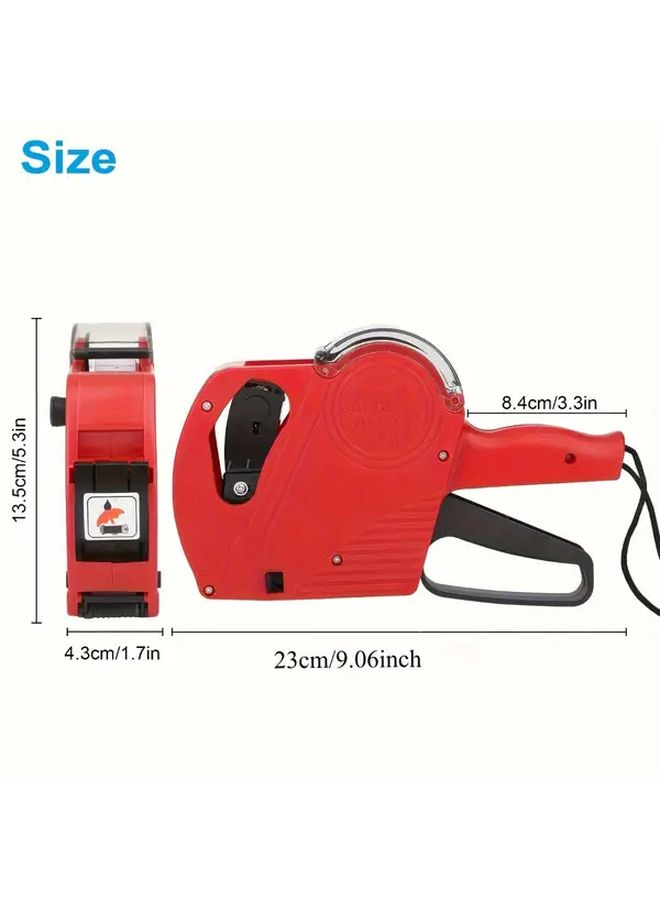 Classic Style Red Portable Price Tag Printer For Office Retail Store Supermarket Durable Plastic Shell No Power Required - Image 4