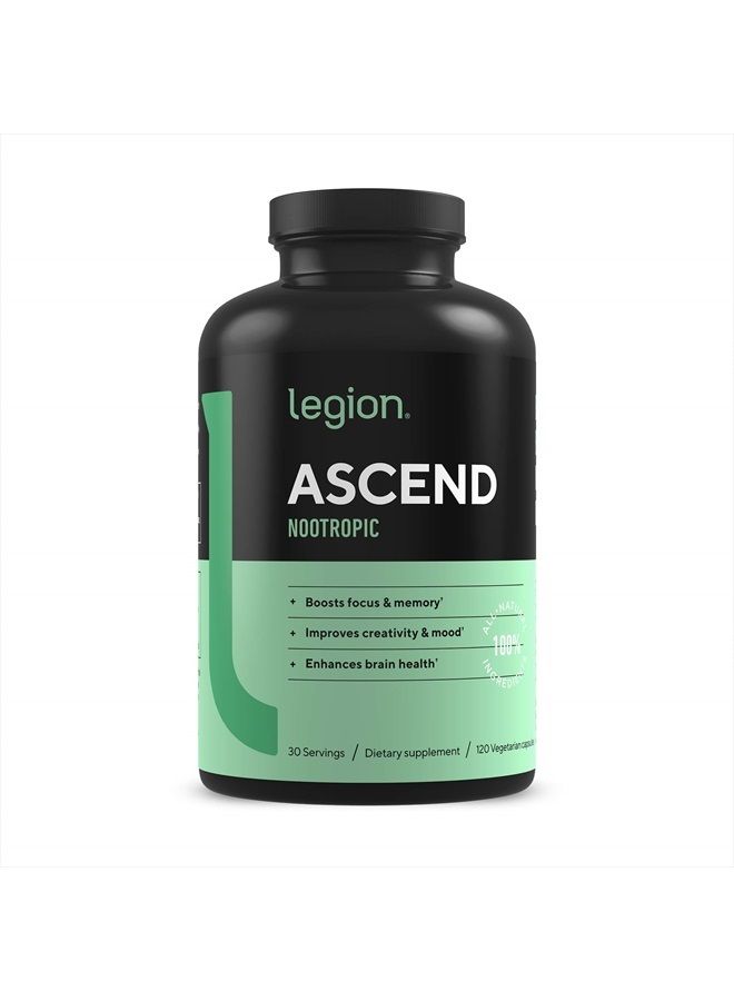 Athletics Ascend Nootropic - All Natural Brain Supplement for Focus and Memory with Vitamins for Your Mind, 30 svgs