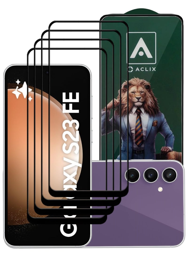 ACLIX 4 Pieces Antistatic ESD Dustproof Premium Quality High Definition Tempered Glass Screen Protector Designed For Samsung Galaxy S23 FE - Image 1