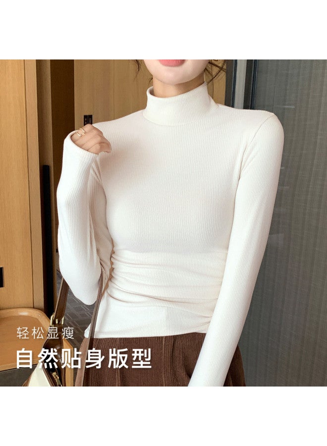 Moonbadi Autumn High-Neck Base Shirt For Women, Wearable Long-Sleeve Top Fashion Versatile Slimming - Image 4