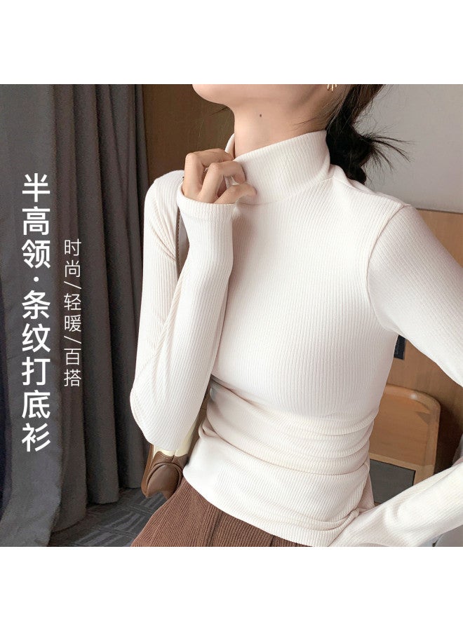 Moonbadi Autumn High-Neck Base Shirt For Women, Wearable Long-Sleeve Top Fashion Versatile Slimming - Image 3