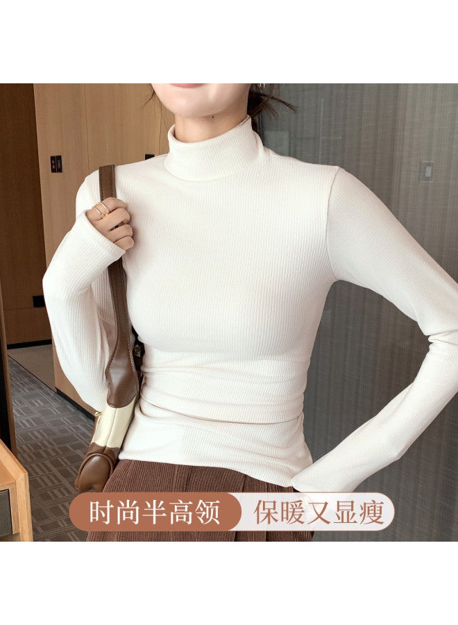 Moonbadi Autumn High-Neck Base Shirt For Women, Wearable Long-Sleeve Top Fashion Versatile Slimming - Image 2