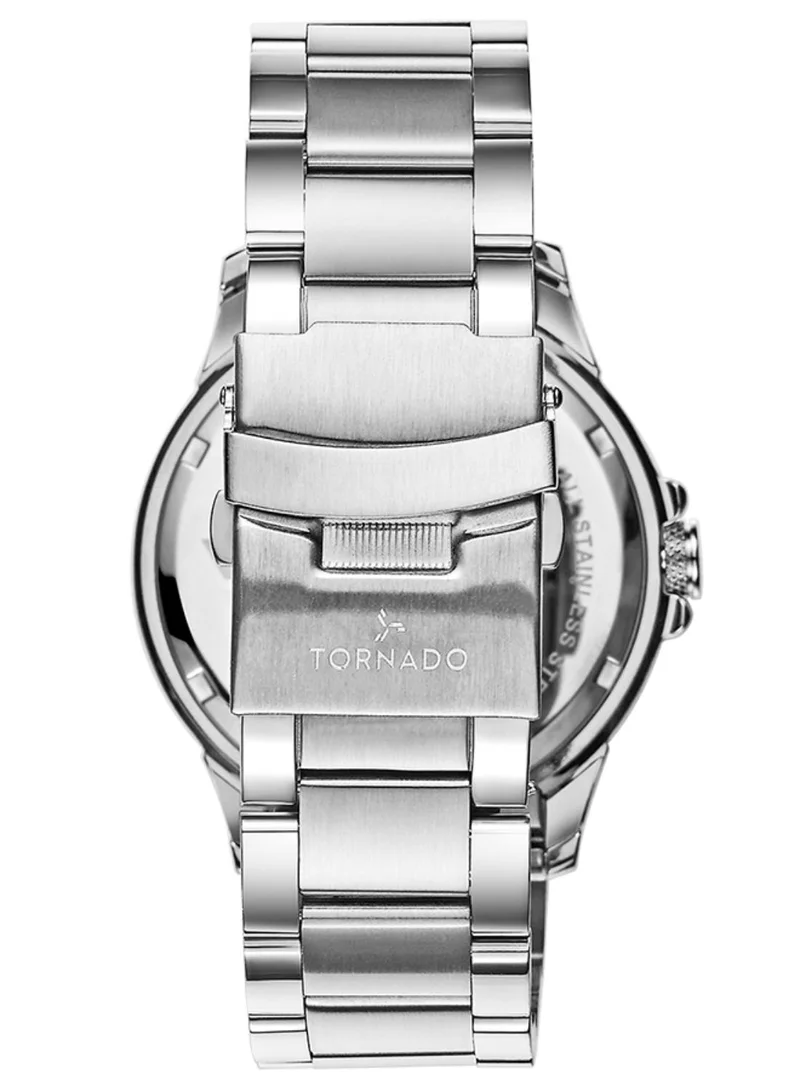 TORNADO Men's Stainless Steel Multi Function Watch T6107-SBSH - 45x51 mm