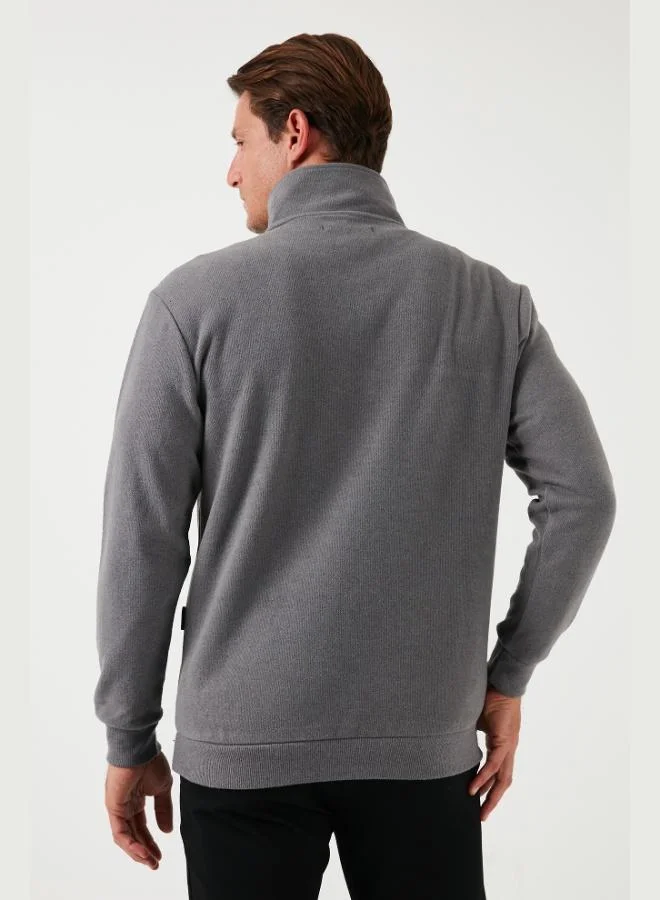 Buratti  Buratti Cotton Regular Fit Half Zipper Stand Collar Sweater Men's SWEATER 456112 for Men | Best Price UAE