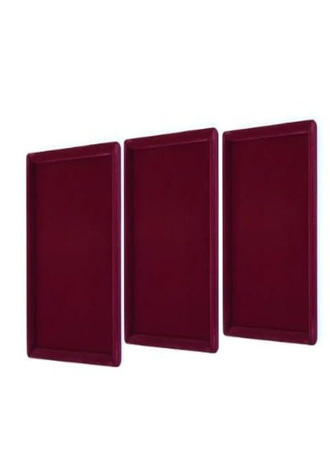 SENTONI Jewellery Display Organizer Tray Blue Velvet Beading 12X9 Inch Tray Showcase Sophisticated Customizable (PACK OF 3-MAROON, 12 * 9 SIZE) - Image 1