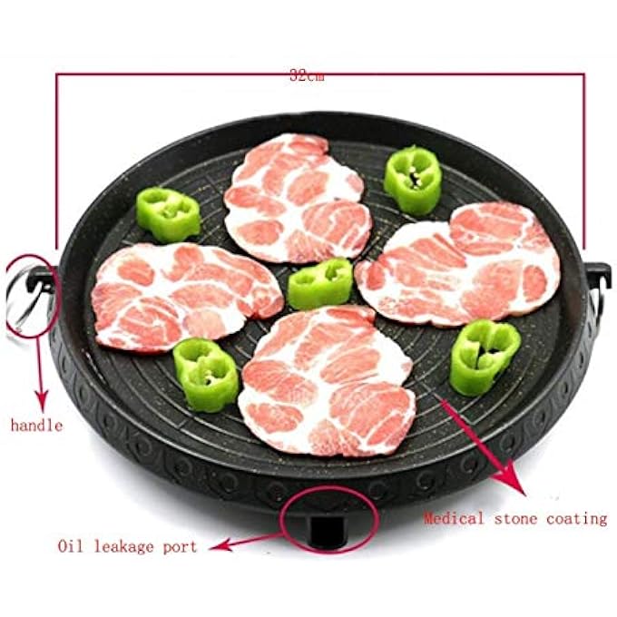 CHYIR Korean Style Bbq Grill Pan With Maifan Coated Surface NonStick Smokeless Barbecue Plate For Indoor Outdoor Grilling - Image 5