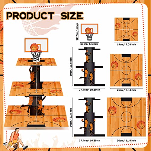 Tiamon 3 Tier Basketball Party Decorations Cupcake Stand Basketball Theme Party Favors Cupcake Holder Sports Theme Cupcake Holder for Teenagers Sports Birthday Party Supplies Decor - Image 2