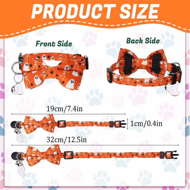 Guiqulai 18 Pcs Holiday Cat Collars Valentines Cat Collars with Bowtie Adjustable Breakaway Kitten Collar with Plastic Buckle for Holiday Pet Cat Costume - Image 2
