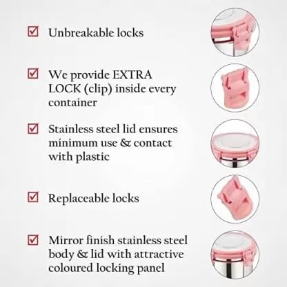 Shopeum Stainless Steel Glass Tumbler with Silicon Lid Leak Proof Click Seal Lock Air Tight Cap Cover Silver Set of 2 Pcs 400ml Capacity - Image 4