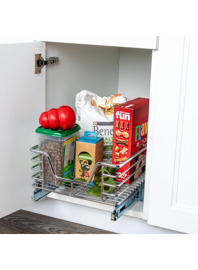 Household Essentials Glidez Chrome-Plated Steel 1-Tier Sliding Under Sink Cabinet Organizer, Chrome - Image 2