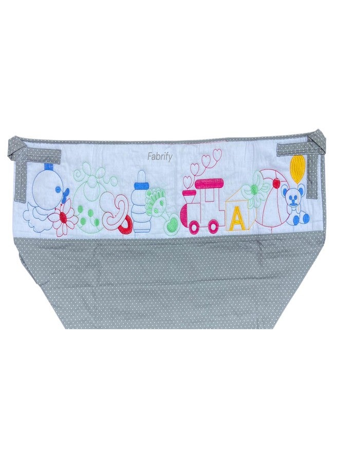 Fabrify Premium Cotton Baby Hammock Ghodiyu/Khoyu Soft Cotton Cloth Swing Cradle Safety with Mosquito Net Cover with Zipper (Grey) - Image 1
