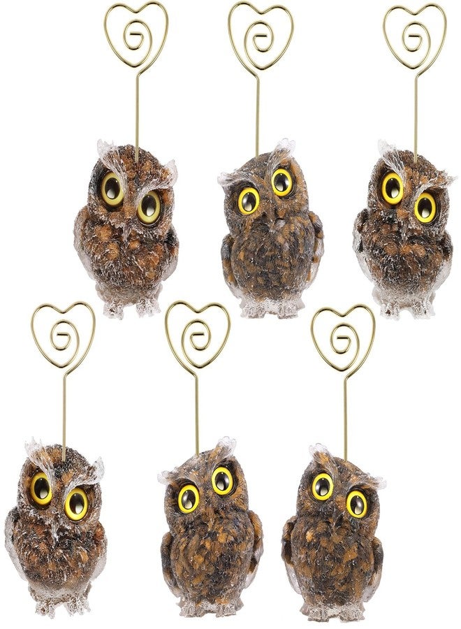 Amogeeli Owl Crystal Table Card Clip Stands for Home Office Tabletop Decoration Stone Memo Note Holders, Tiger's Eye Stone - Image 3