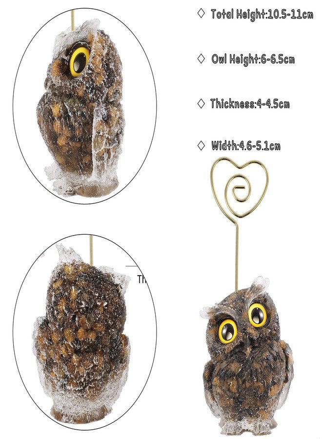 Amogeeli Owl Crystal Table Card Clip Stands for Home Office Tabletop Decoration Stone Memo Note Holders, Tiger's Eye Stone - Image 2