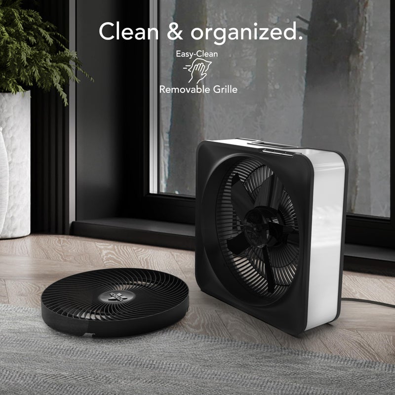 Vornado مروحة كهربائية صندوقية عالية السرعة موديل 80 من فوردانو مع شبكة قابلة للإزالة، 5 إعدادات سرعة، تدفق هواء قوي، دوران هواء كامل الغرفة، تبريد مستهدف، تخزين سلك، مروحة أرضية متينة، أبيض جليدي - Image 4